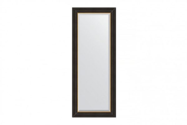 Wall mirror with bevel in a baguette frame EVOFORM BY 3928 ebony with gold 54x134 cm