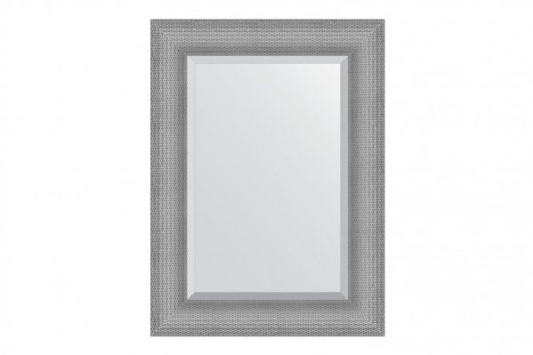 Wall mirror with bevel in a baguette frame EVOFORM BY 3934 silver chain mail 57x77 cm