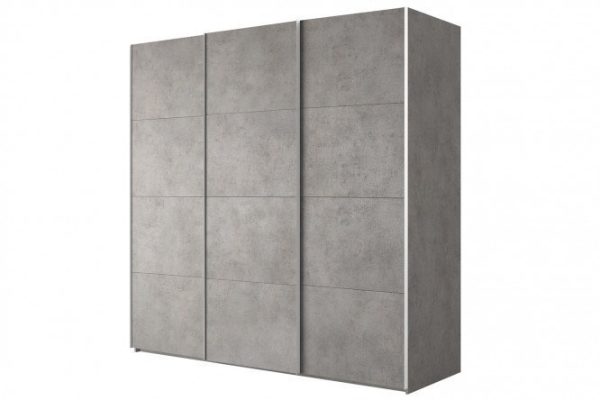 3-door wardrobe Comet 270x220 cm light concrete