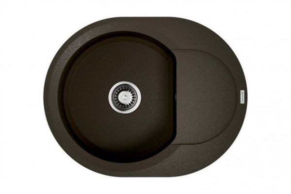 Inset sink with drainer OMOIKIRI Sakaime 60E-DC 4993205, dark chocolate 60x47x19.5 cm