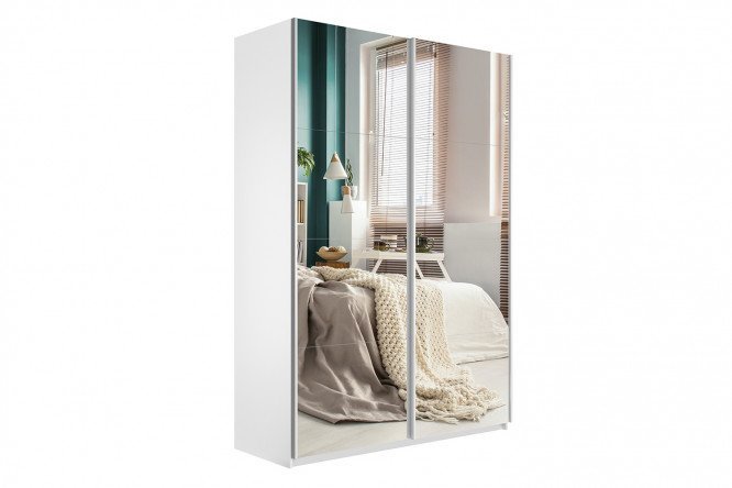 Sliding wardrobe 2-door Cors 140x230 cm, light ash Anchor, mirror facade