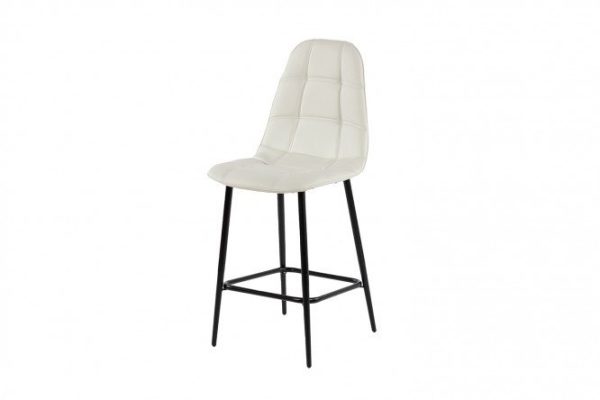3cd1374a81b34fb16c84aa3e170e943d.jpg Semi-bar chair Leni 45x104.5x52 cm, upholstery color white, legs gloss black