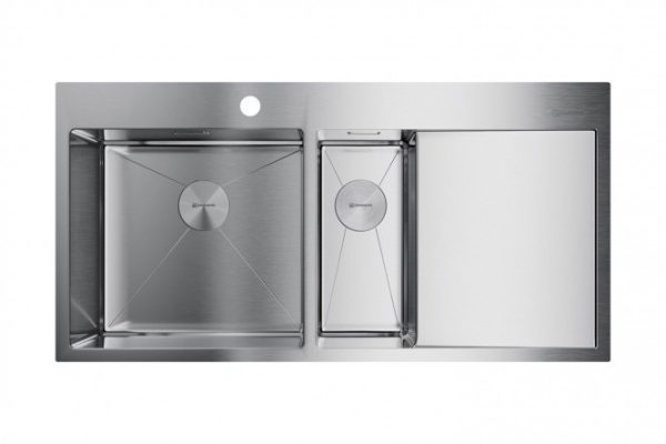 Inset sink with wing OMOIKIRI Akisame 100-2-IN-L 4973544, stainless steel 100x51x20 cm