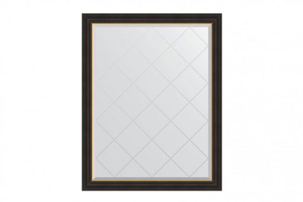 Wall mirror with engraving in a baguette frame EVOFORM BY 4537 ebony with gold 94x119 cm