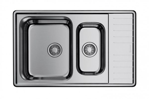 Inset sink with wing OMOIKIRI Sagami 79-2-IN 4993733, stainless steel 79x50x18 cm