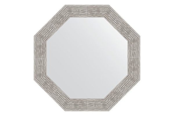 Wall mirror in a baguette frame EVOFORM Octagon BY 3810, wave chrome 76.6x76.6 cm