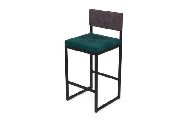 Bar stool Horeca Barnes 40x100x40 cm, upholstery color dark green, gray, legs black