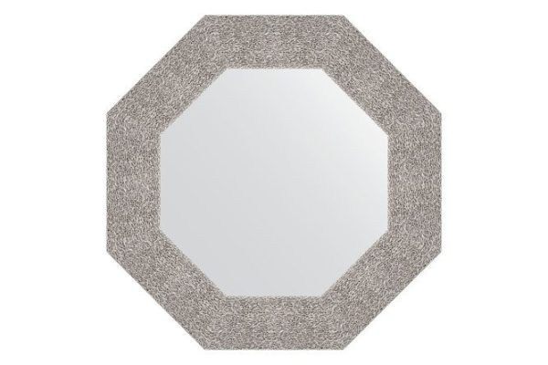 Wall mirror in a baguette frame EVOFORM Octagon BY 3802, embossed silver 56.6x56.6 cm