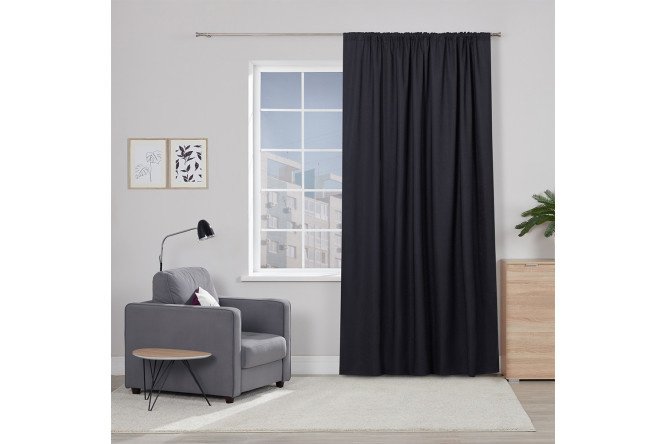Ribbon curtain MICASA Lorette 200x280 cm, 1 piece, black