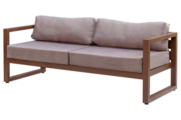 Outdoor sofa Capri 190x77x75 cm, frame color brown, soft elements brown