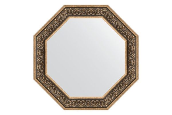 Wall mirror in a baguette frame EVOFORM Octagon BY 3843, silver monogram 79.4x79.4 cm