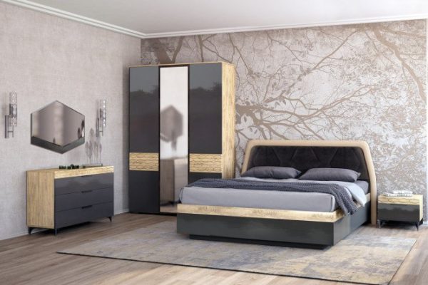 Bedroom set Delhi end grain oak, gray