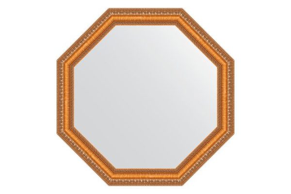 Wall mirror in a baguette frame EVOFORM Octagon BY 3707, gold beads on bronze 61.6x61.6 cm