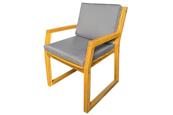 Chair Modena 58.3x84.4x55.6 cm, frame color natural teak, soft elements dark gray
