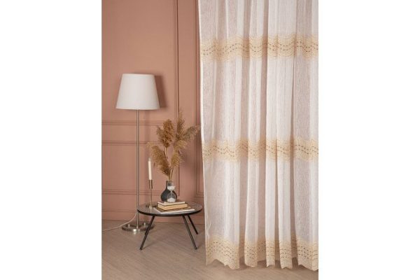 Tulle Nostalgia 300x260 cm, white, gold