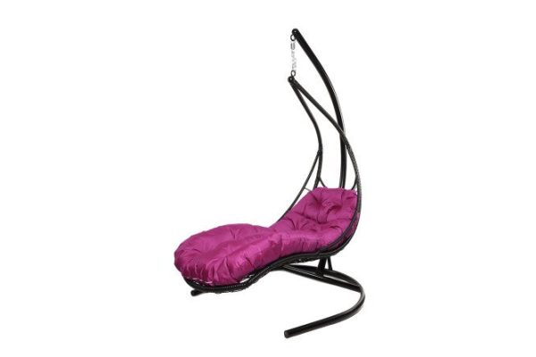 Reclining hanging chair 117x190x175 cm, base and frame color white, finishing white