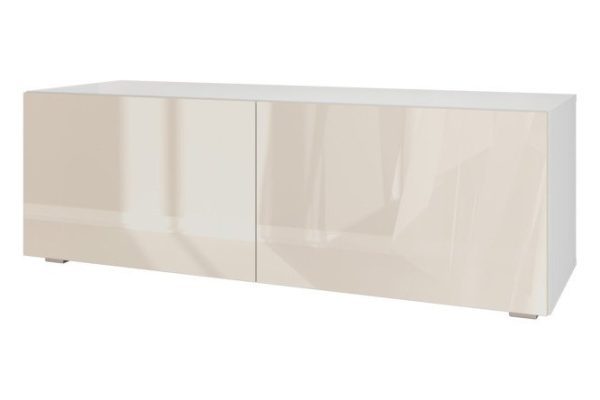 Cabinet Oscar Amika 120x40 with 2 drawers, white / cashmere gloss