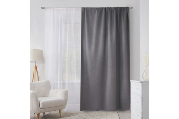 Curtain ESTUDI BLANCO Ester 180x270 cm, 1 piece, graphite color
