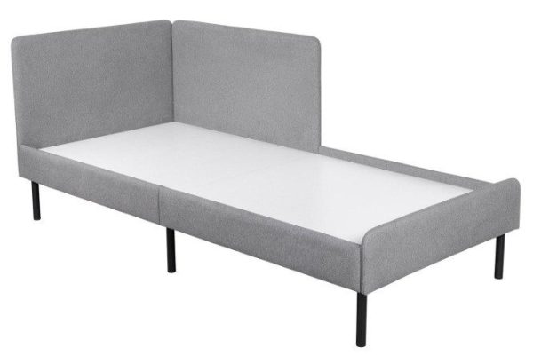 Twist bed 90x200 cm frame color white, upholstery gray