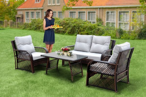Garden furniture set Hall Florance color gray-brown