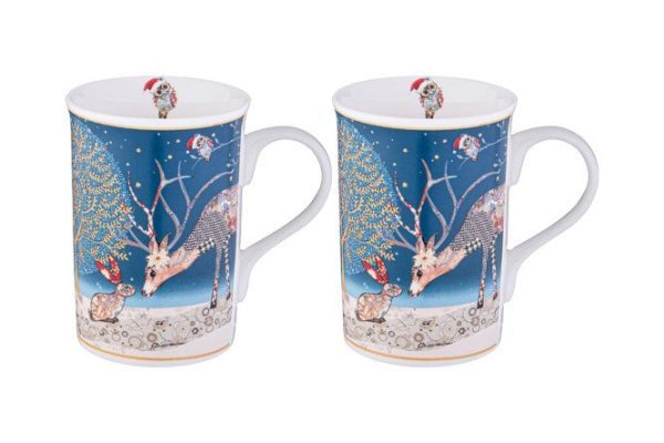 Set of mugs Christmas Printwork 350 ml, Porcelain
