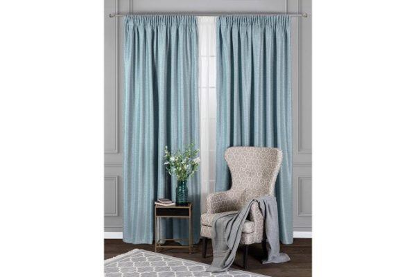 Curtain with Darley ribbon 200x260 cm, turquoise color