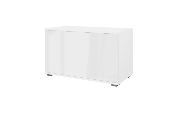 Nightstand Oscar Amika 75x45.4x41.6 cm, white, white gloss