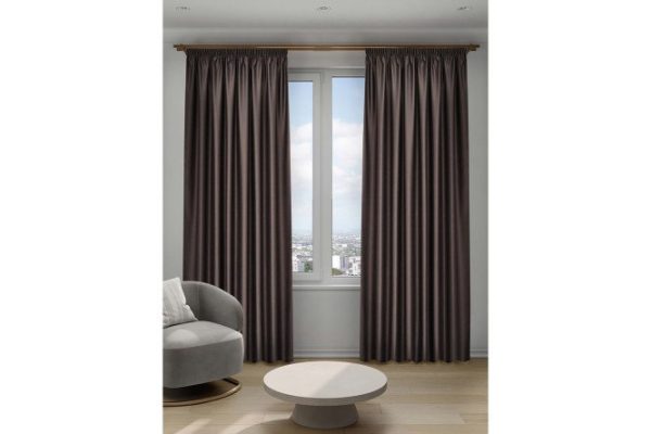 Curtain with Decofest Ombra ribbon 200x280 cm, 1 piece, brown