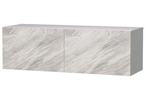Cabinet with doors Oscar Statuario 120x38 cm, white / statuario