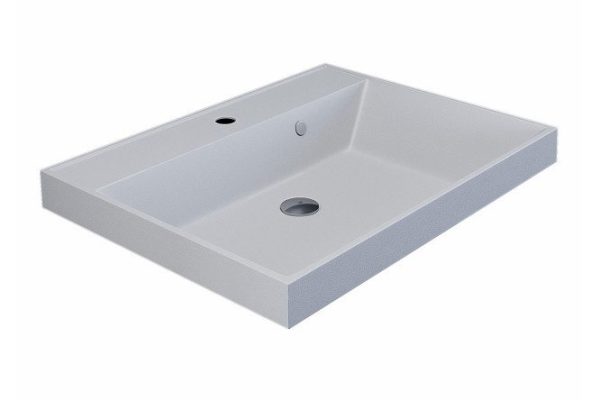 Bathroom sink Clasic Quartz Semi-recessed, 60x15x45 cm