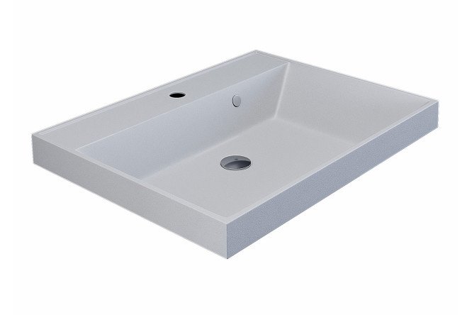 Bathroom sink Clasic Quartz Semi-recessed, 60x15x45 cm