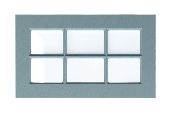 Cabinet front with horizontal opening Michelle with glass 59.6x35.6 cm, blue color