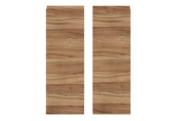 Set of fronts for wall corner L-shaped cabinet Nicole 50.6x71.6 cm, natural Dijon walnut color