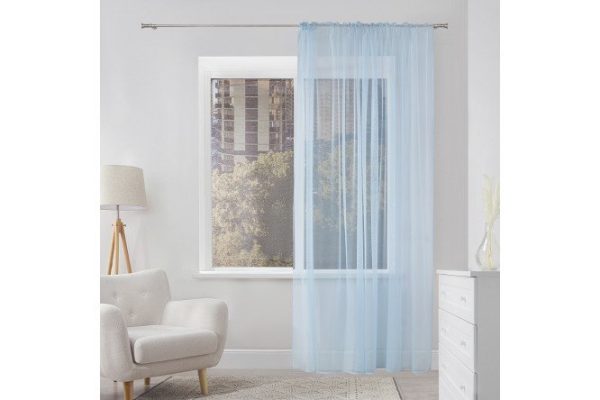 Tulle on ribbon MICASA Alessa 300x280 cm, 1 piece, blue