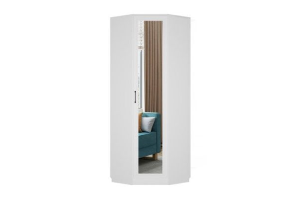 Corner wardrobe with mirror Fjord 78.2x227x78.2 cm