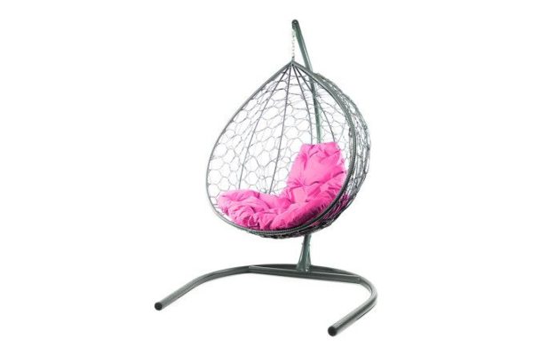 Hanging cocoon chair XL 75x186x118 cm, base and frame color gray, finishing gray