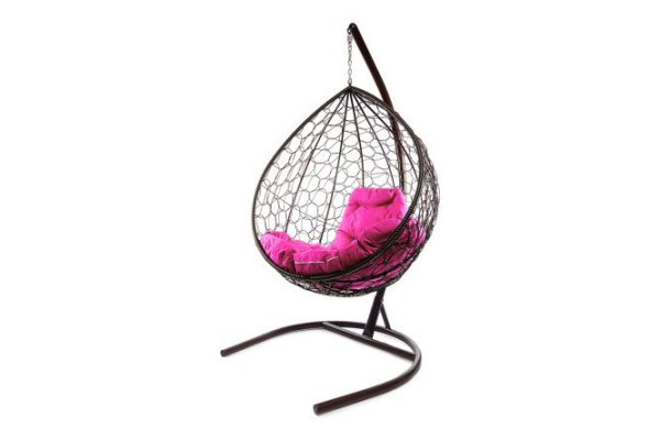 Hanging cocoon chair Drop 72x186x98 cm, base and frame color brown, finishing brown
