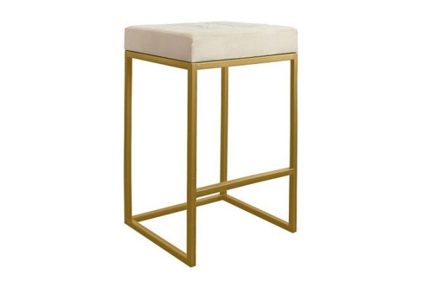 Half bar chair Soho 38x66x42 cm, ivory, gold color
