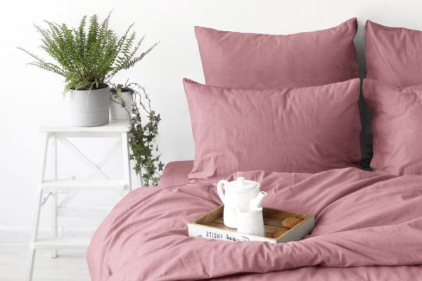 Bed linen set Melange Marsala Cotton 148x215 cm, 1.5 sleeping