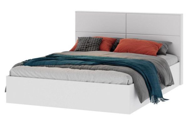 Universal bed with lifting mechanism Tessa color white pearl, white gloss