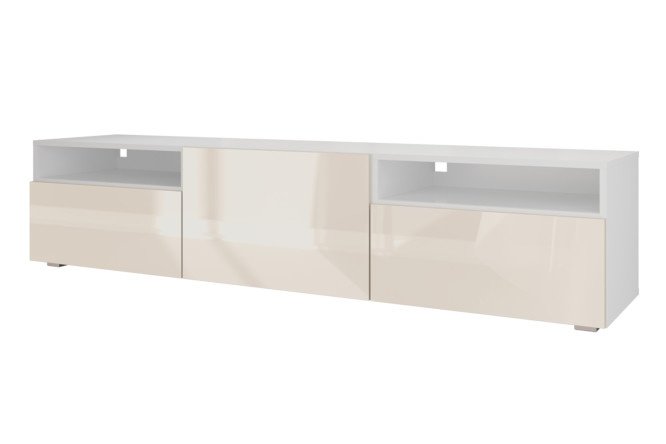 Cabinet Oscar Amika 180x40 with door, 2 drawers and 2 shelves, white / cashmere gloss