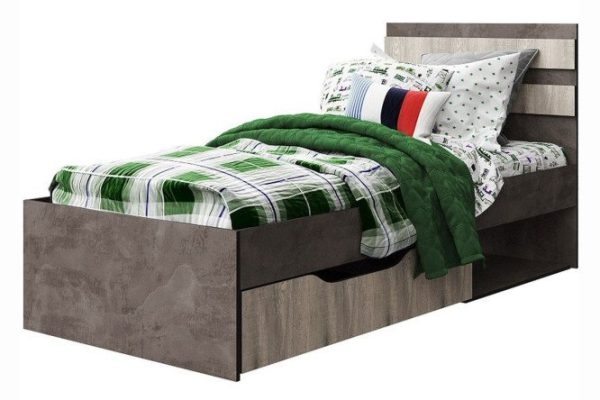 Bed London onyx color, light pine concrete