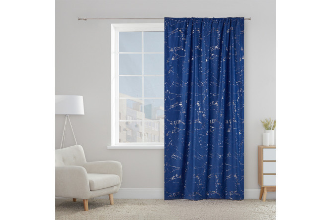 Curtain MICASA Faro 150x260 cm, 1 piece, color blue, gold