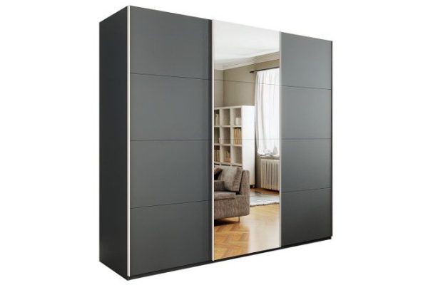 3-door wardrobe Comet 240x220x66 cm, gray diamond