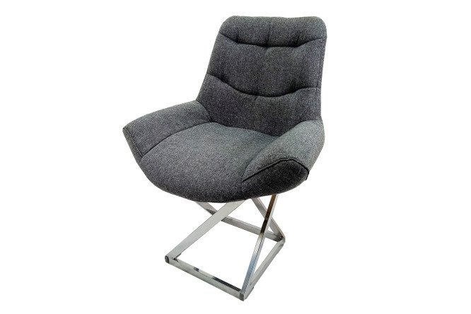 Semi-bar stool Loft Grand 63x89x50 cm, upholstery color gray, legs chrome