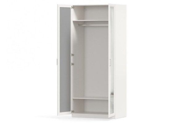 Wardrobe 2-door Oscar Gloria 100x236x60.2 cm, white, with two mirrors