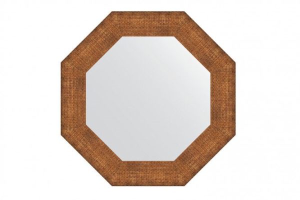 Wall mirror in a baguette frame EVOFORM Octagon BY 7406, copper chain mail 61x61 cm