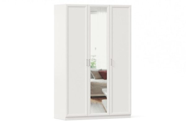 Wardrobe 3-door Oscar Gloria 150x236x60.2 cm, white, with one mirror