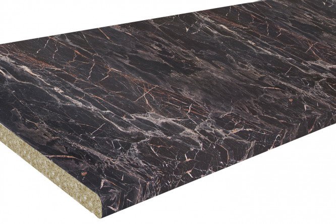 Tabletop 1U dark marquina marble 300x60x2.7 cm