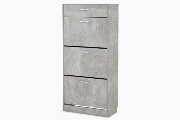 Shoe rack Jenny-3 concrete 60x131.4x29.6 cm